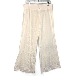 Kish Women’s 100% Linen Resort Wear Wide Leg Drawstring Pants Size L